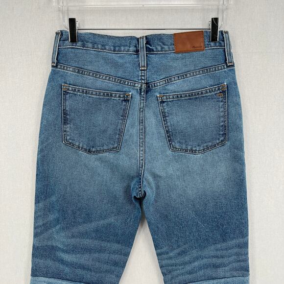 MADEWELL Retro Crop Bootcut Jeans Womens 27 Blue Two Tone Edition High Rise - Picture 8 of 13